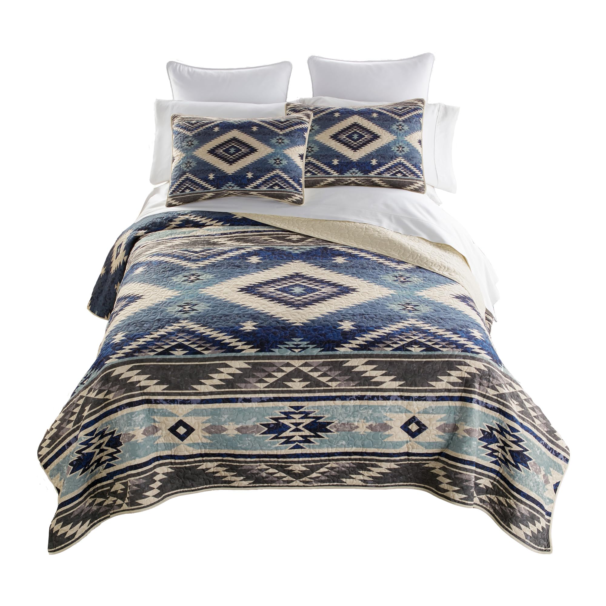 Donna Sharp Desert Hill Southwest Quilt Set Queen Bedding 3 Piece Machine Washable for Couples